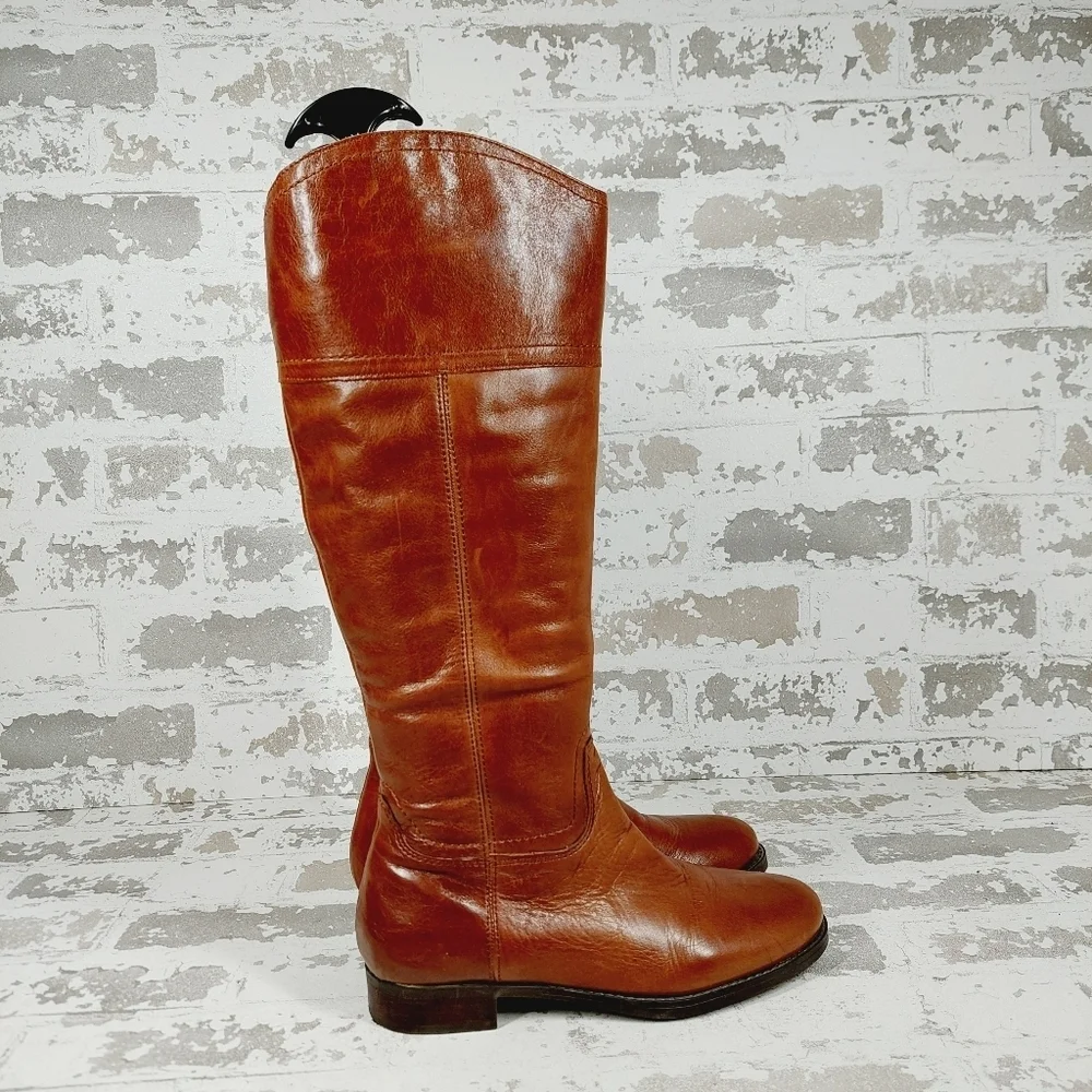 Audrey Brooke Abtye Brown Leather Winter Flat Boots K268